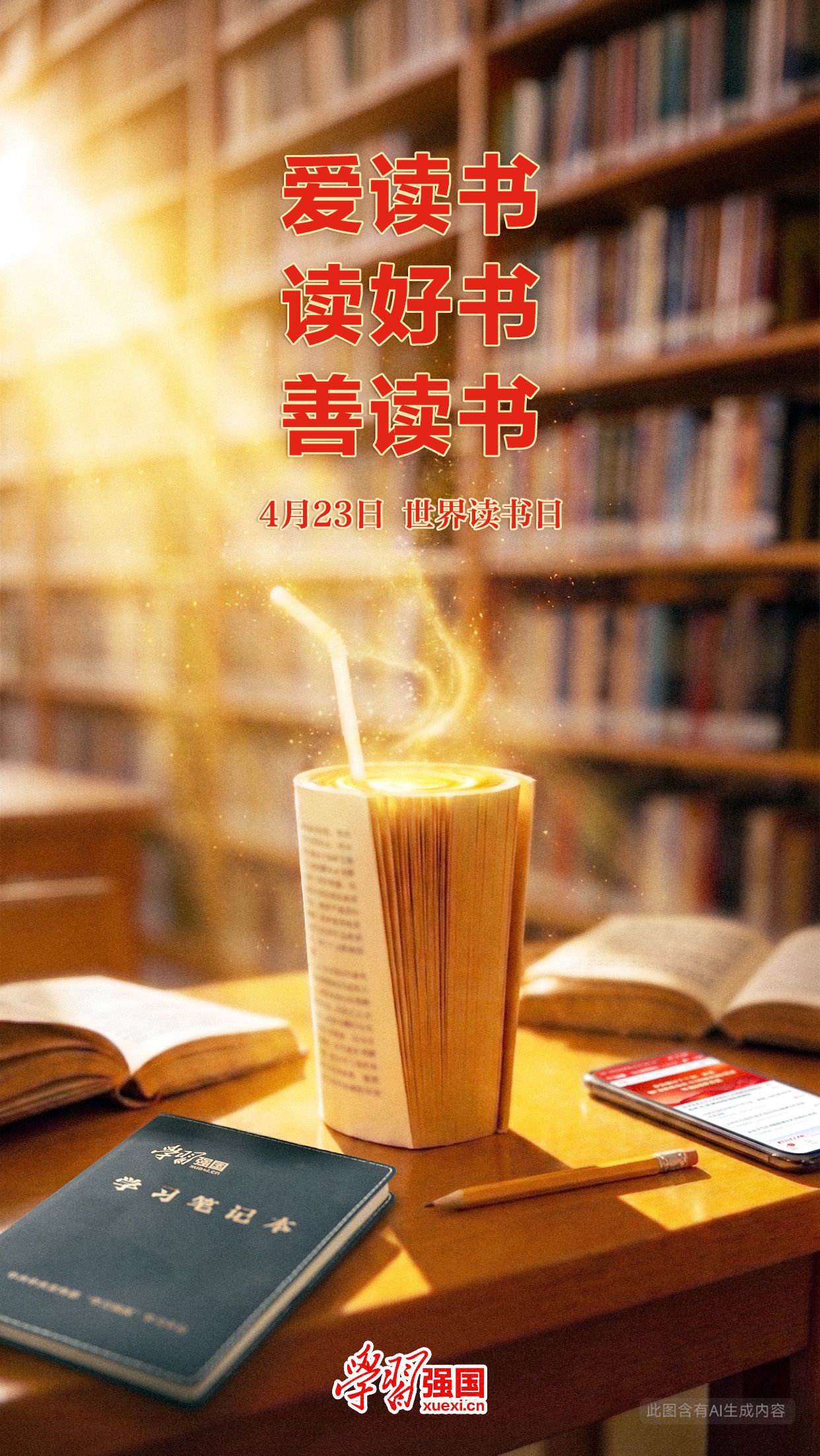 强国海报：2026年4月23日世界读书日